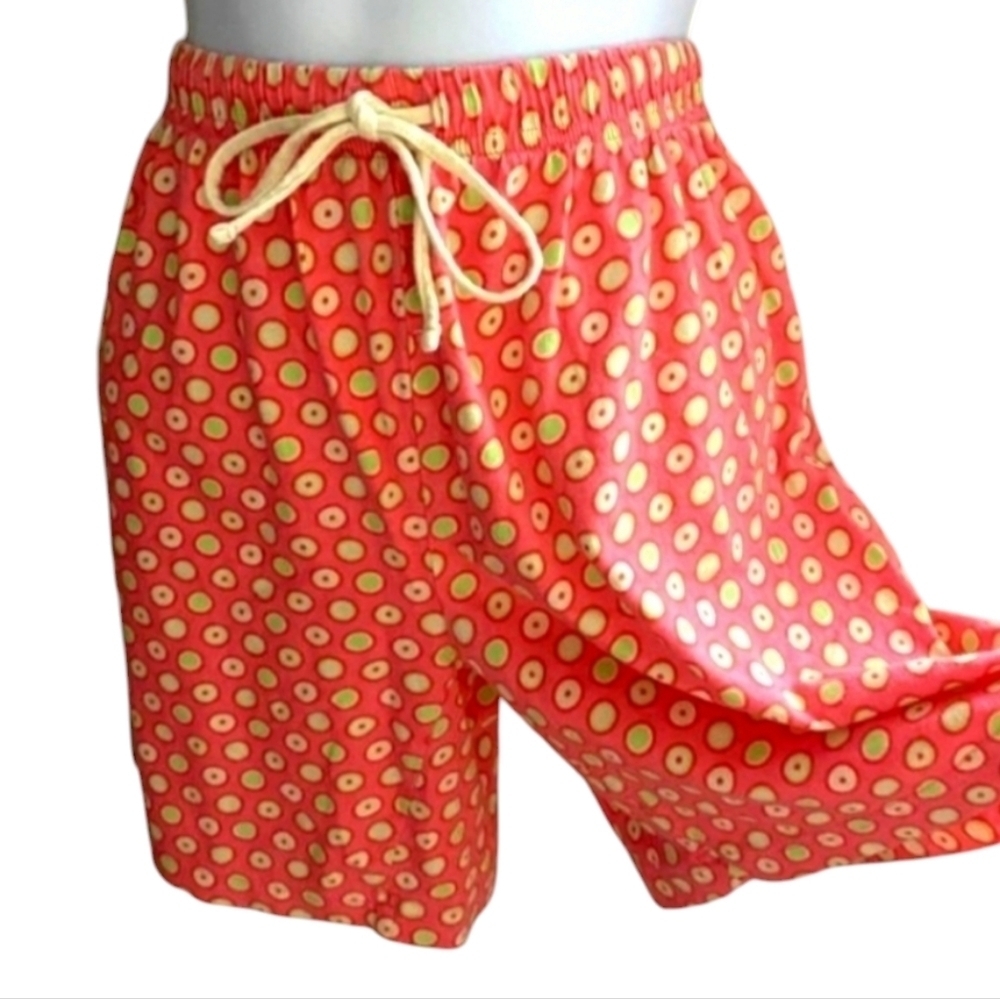 JOCKEY Orange Polka Dot Tie Waist Shorts Size Small